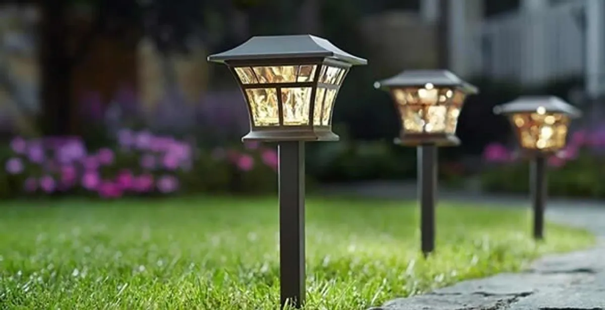 landscape lighting installation services with professionally installed pathway lights in Naperville, IL